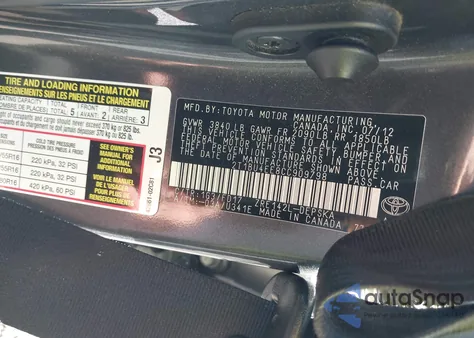 2012 Toyota Corolla S из США, поврежденный, VIN 2T1BU4EE8CC909798